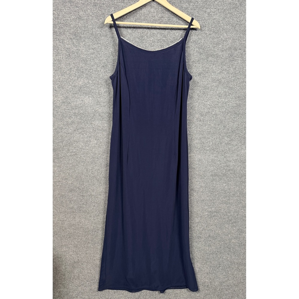 Vintage Gunne Sax Jessica McClintock Plus Size 16W Slip Dress Black Maxi Jeweled